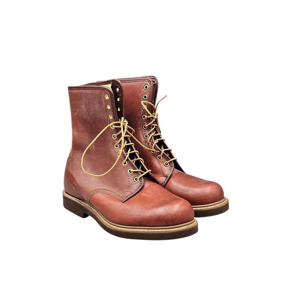 Knapp Bros Men's Size 9.5 EEE US Wide Vintage USA Brown Slpit Cowhide Work Boots